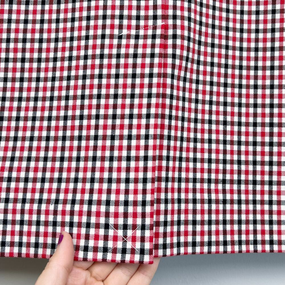 Talbots Red Black Gingham Plaid Twill Knee-Length High-Rise Pencil Skirt NWT - Picture 6 of 10